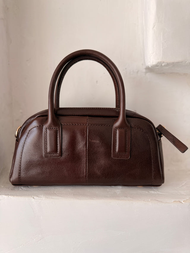 Mini Leather Bowling Suitcase