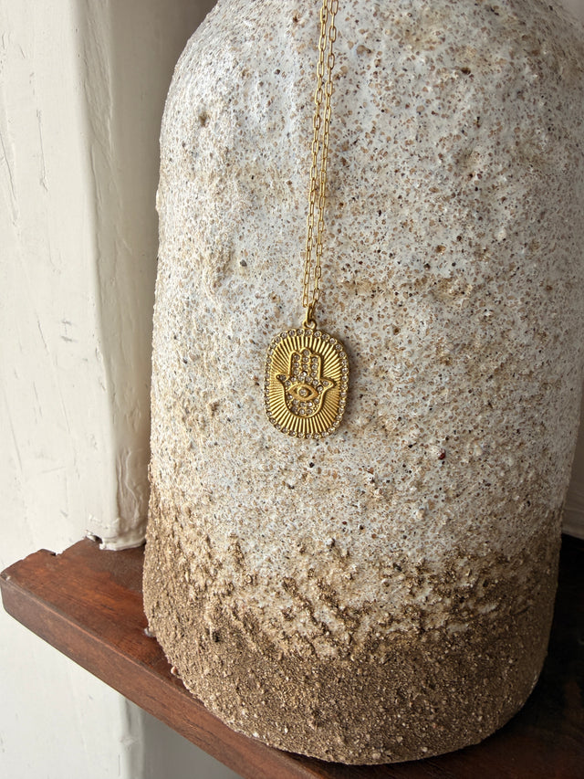 Hand of God Necklace with Diamonds
