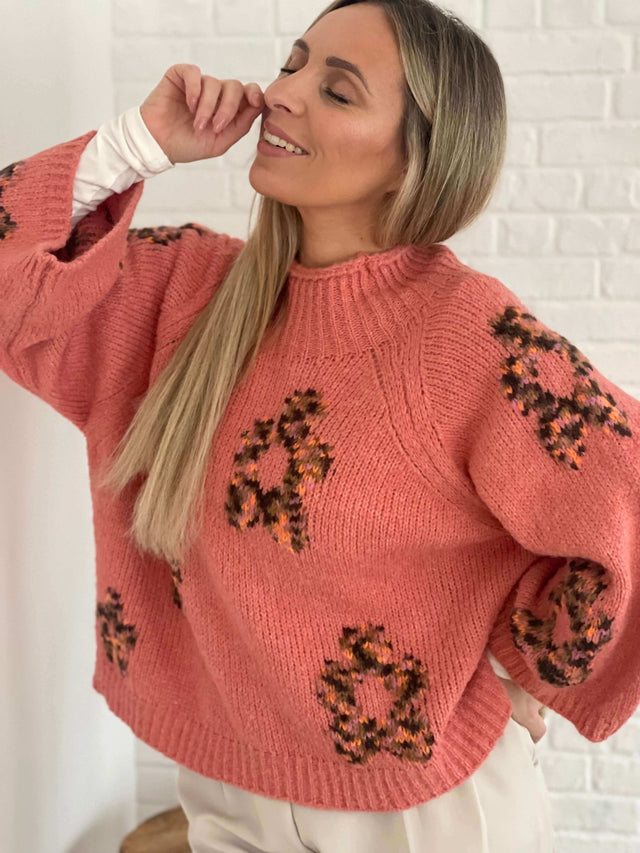 MESH SWEATER WITH PRINT