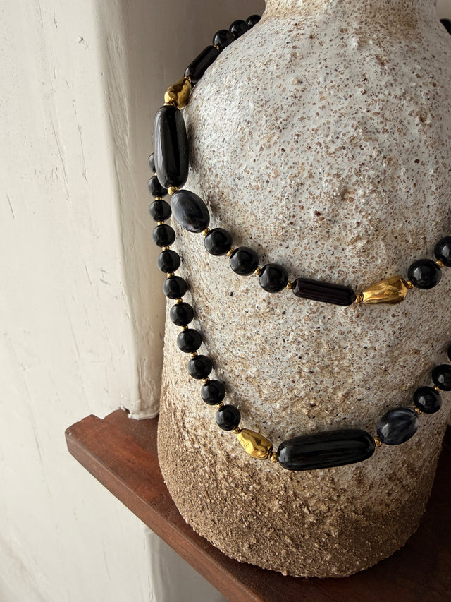 Long Resin Beaded Necklace