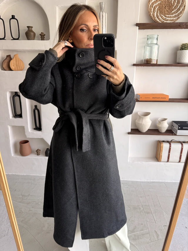 Long Trench Coat 80% Wool