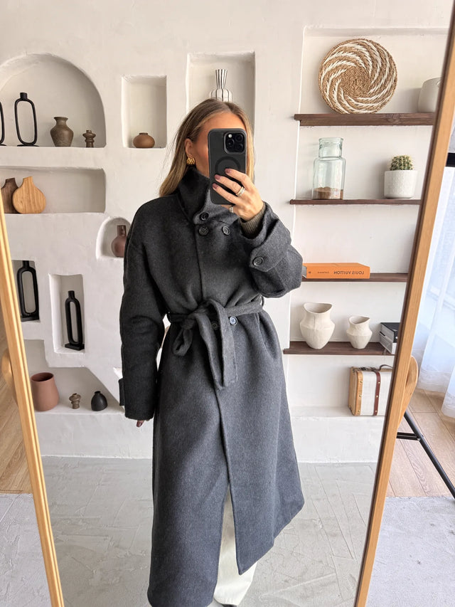 Long Trench Coat 80% Wool