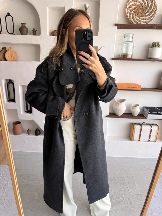 Long Trench Coat 80% Wool