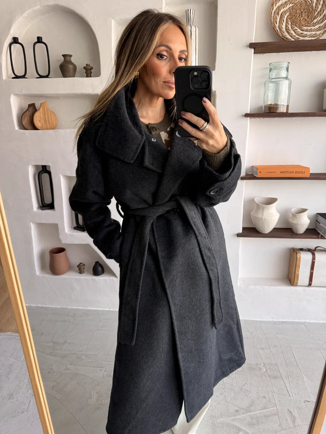 Long Trench Coat 80% Wool