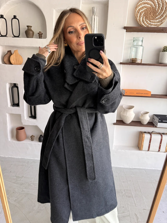 Long Trench Coat 80% Wool