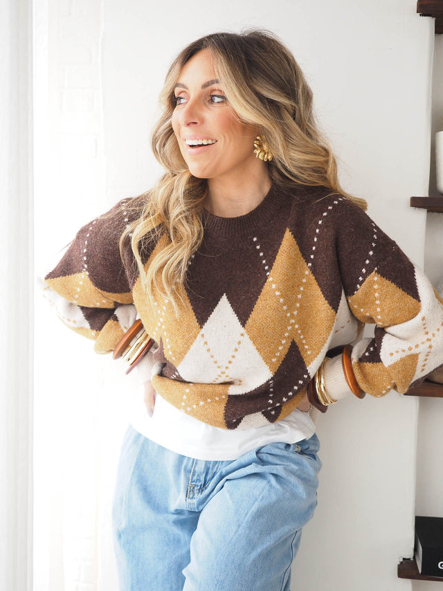 Camisola Malha  com Losangos