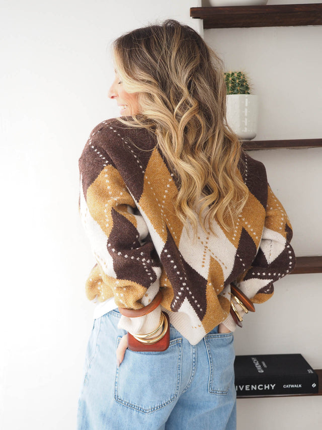 Camisola Malha  com Losangos