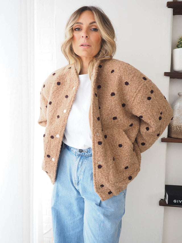 Polka Dot Bomber Jacket