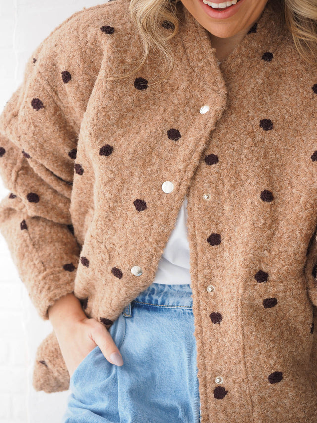 Polka Dot Bomber Jacket