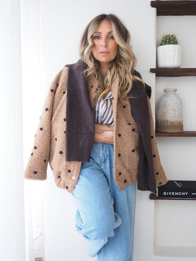 Polka Dot Bomber Jacket