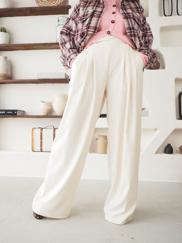 Pleated Wide Leg Pants