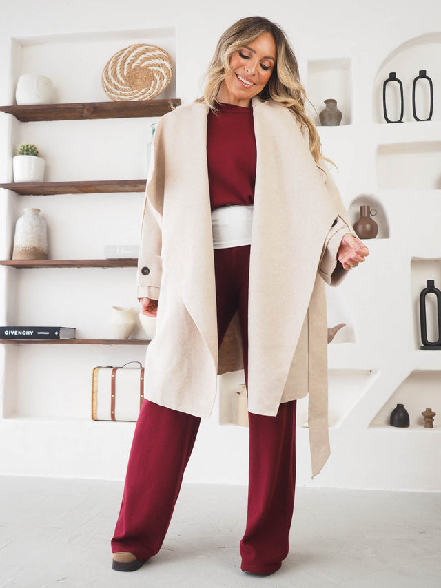 Casaco Sobretudo Fazenda Com Cinto