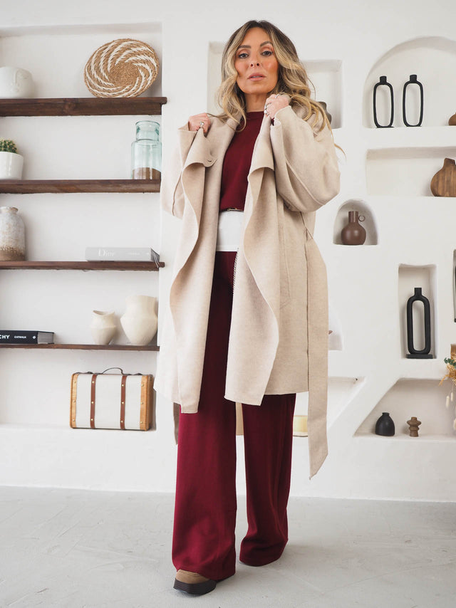 Casaco Sobretudo Fazenda Com Cinto