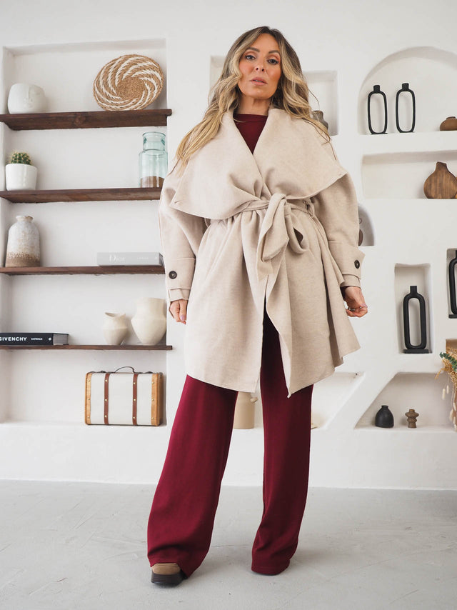 Casaco Sobretudo Fazenda Com Cinto