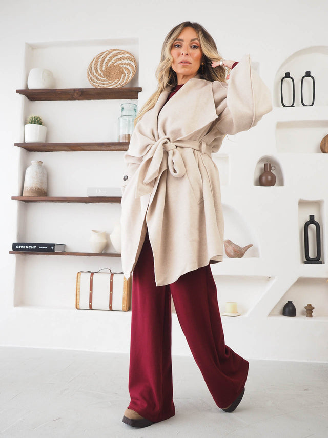 Casaco Sobretudo Fazenda Com Cinto