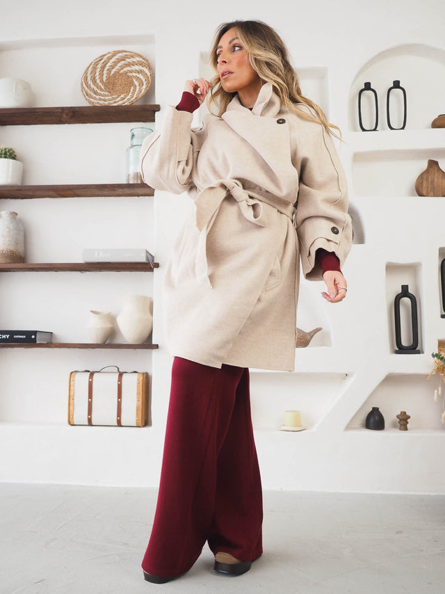 Casaco Sobretudo Fazenda Com Cinto