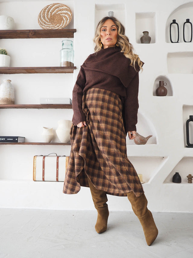 Camisola de Malha Com Cachecol