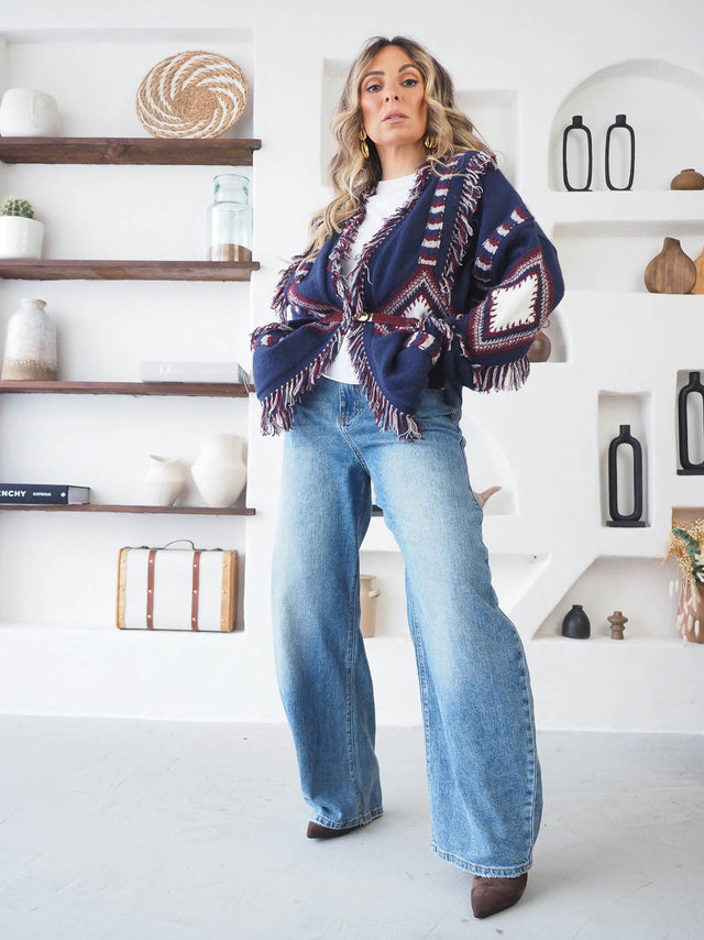 Casaco de Malha Franjas