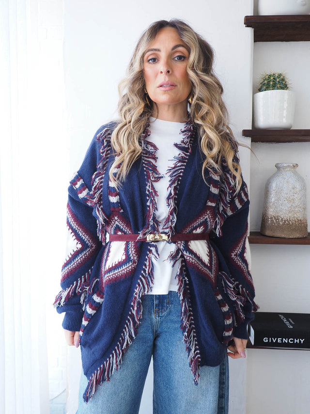 Casaco de Malha Franjas