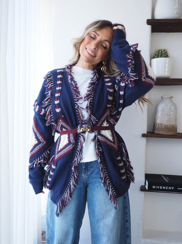 Casaco de Malha Franjas