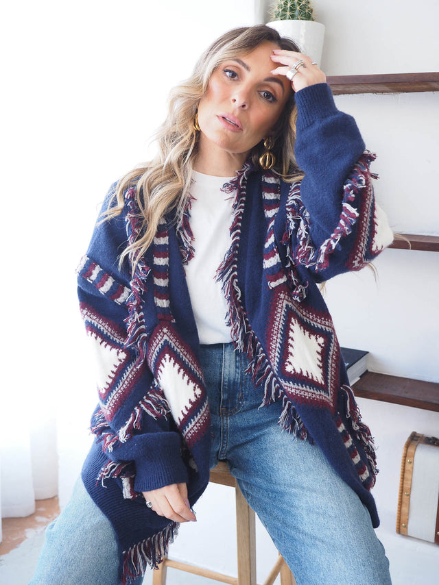 Casaco de Malha Franjas