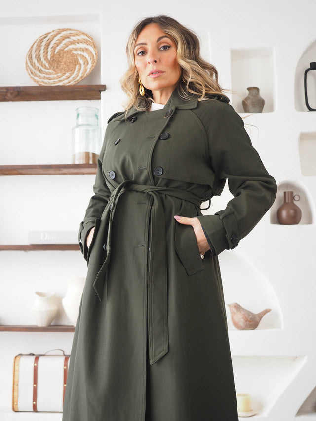 Trench Coat Cruzada Com Cinto