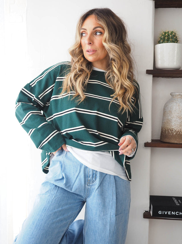 Camisola Manga Comprida às Riscas