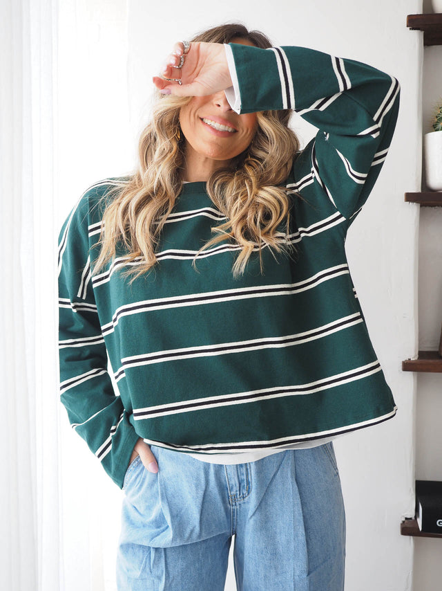 Camisola Manga Comprida às Riscas