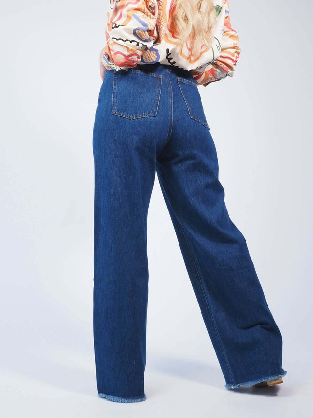 Jeans: Calças de ganga wide leg Mulher - Black Peach - Black Peach: 42.00 € | Cor / Color: azul | Tamanho / Size: S, M, L - Black Peach® - Primavera Verão 2024