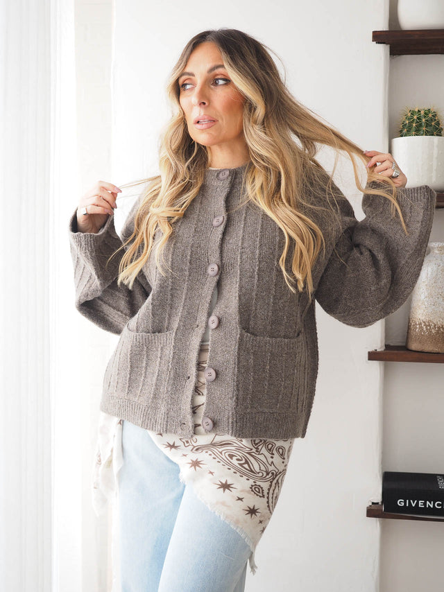 Casaco Malha Com Bolsos