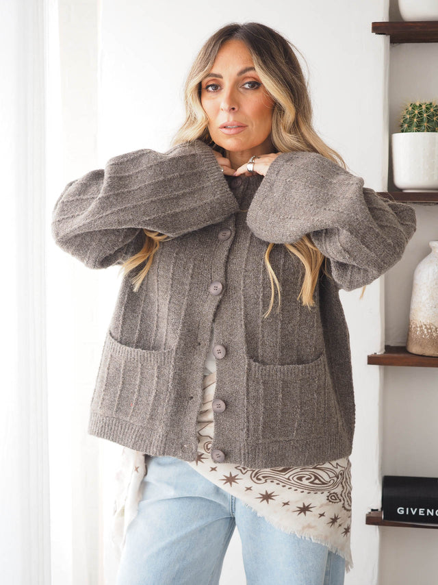 Casaco Malha Com Bolsos