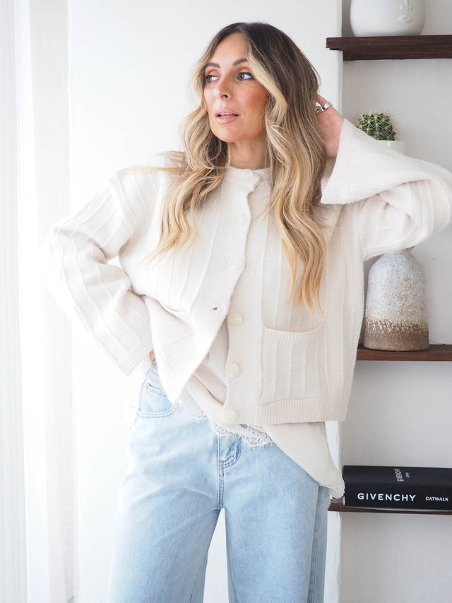 Casaco Malha Com Bolsos