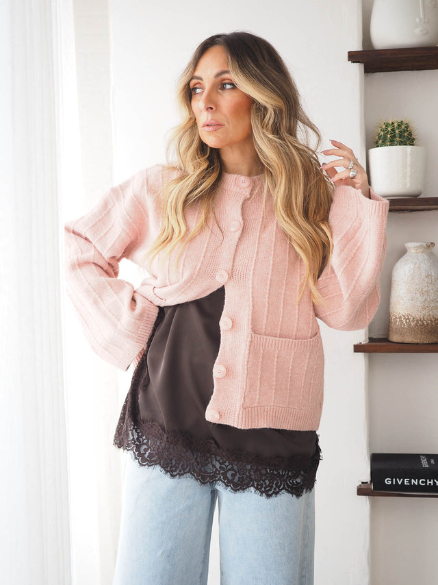 Casaco Malha Com Bolsos