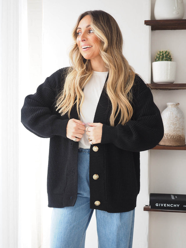 Casaco de Malha Oversized Botões