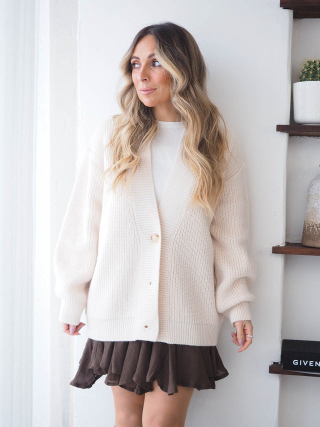 Casaco de Malha Oversized Botões