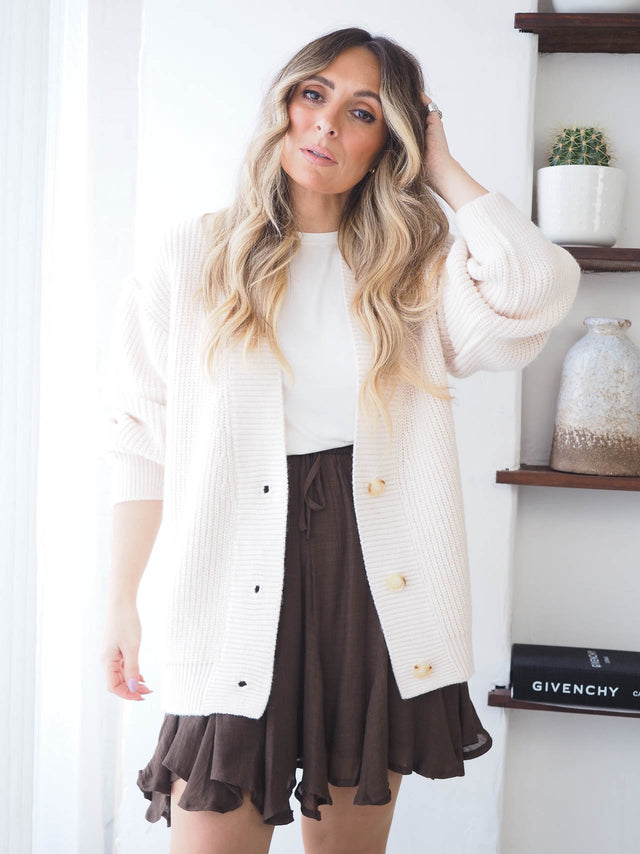 Casaco de Malha Oversized Botões