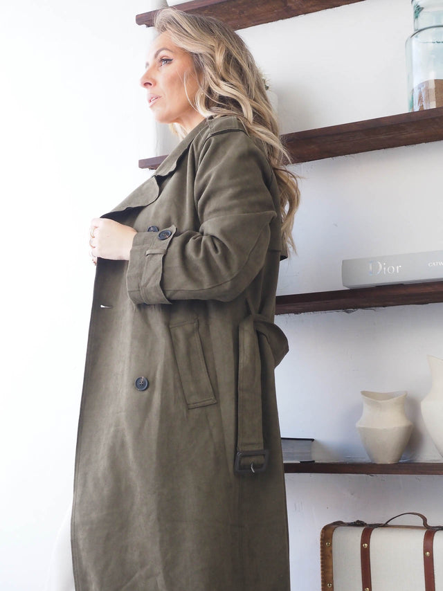 Leather Effect Trench Coat