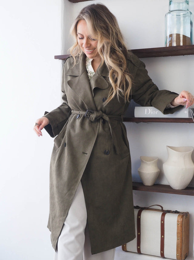 Leather Effect Trench Coat