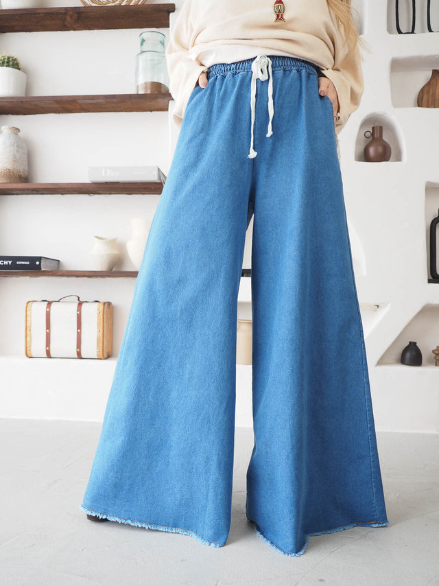 Calças de Ganga Pantalona Ajustáveis