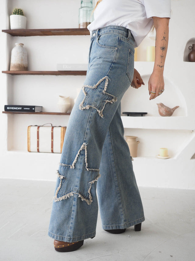 Calças de Ganga Estrelas