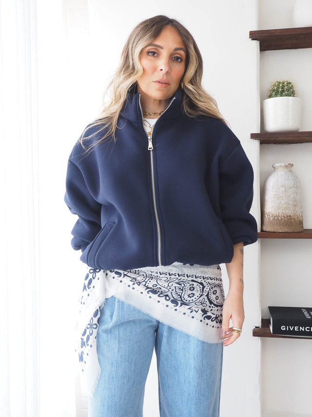 Casaco de Felpa Com Fecho