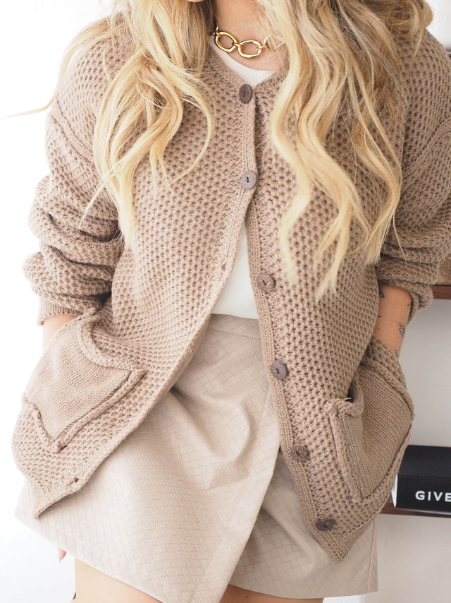 Casaco Malha Com Bolsos