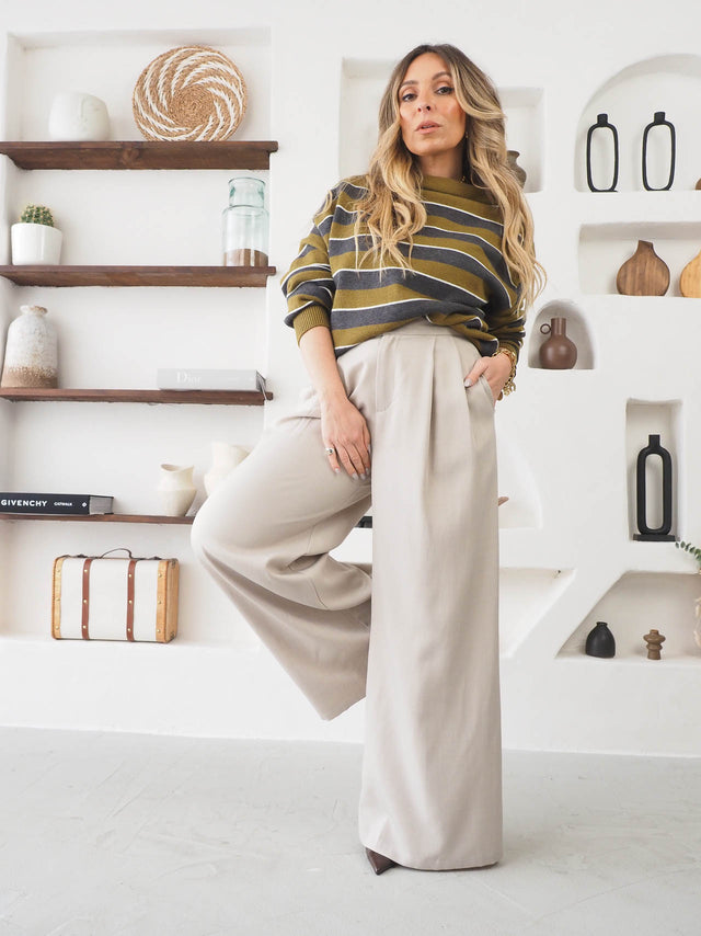 Calças Pantalona de Pregas