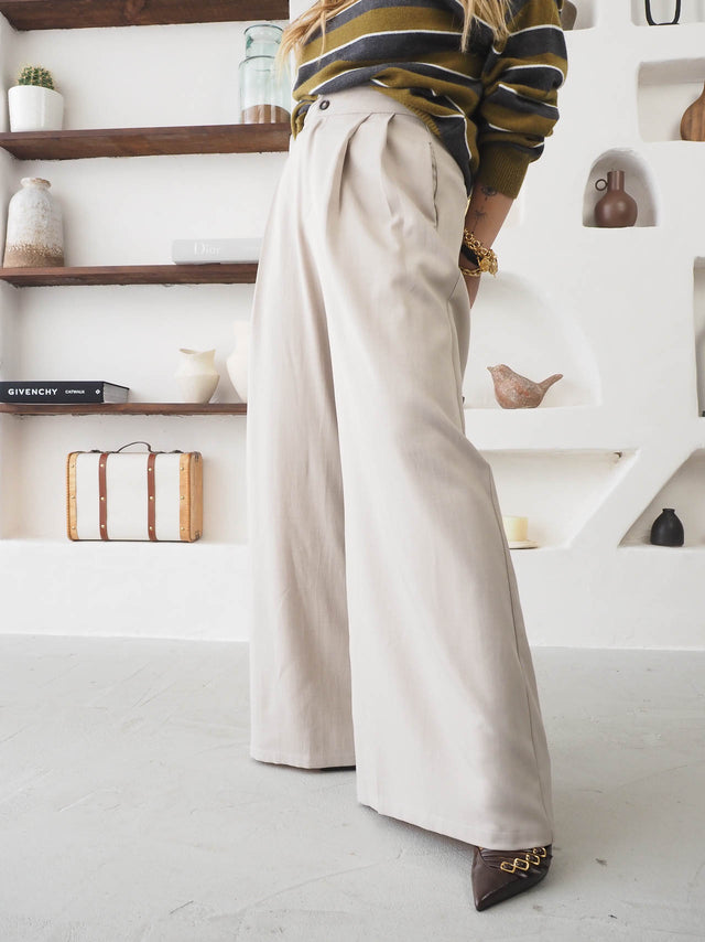 Calças Pantalona de Pregas