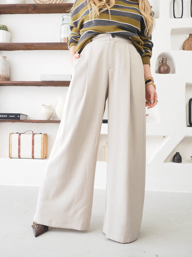 Pleated Palazzo Pants
