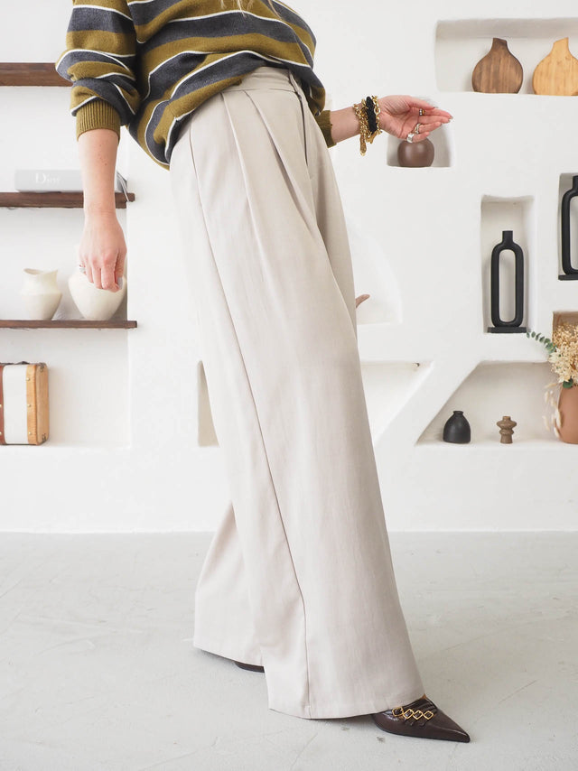 Calças Pantalona de Pregas