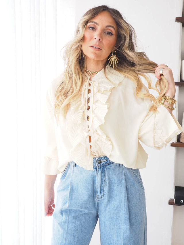 Blusa em Organza Com Folho