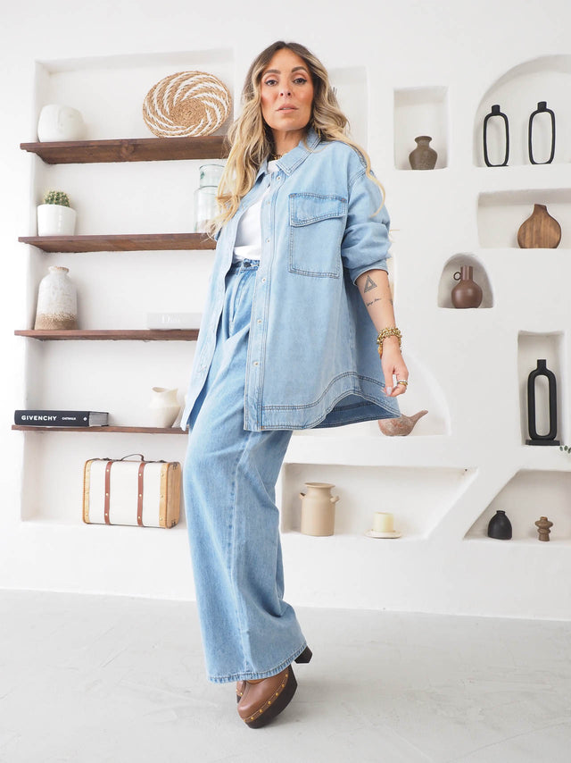 Sobrecamisa de Ganga Com Bolsos