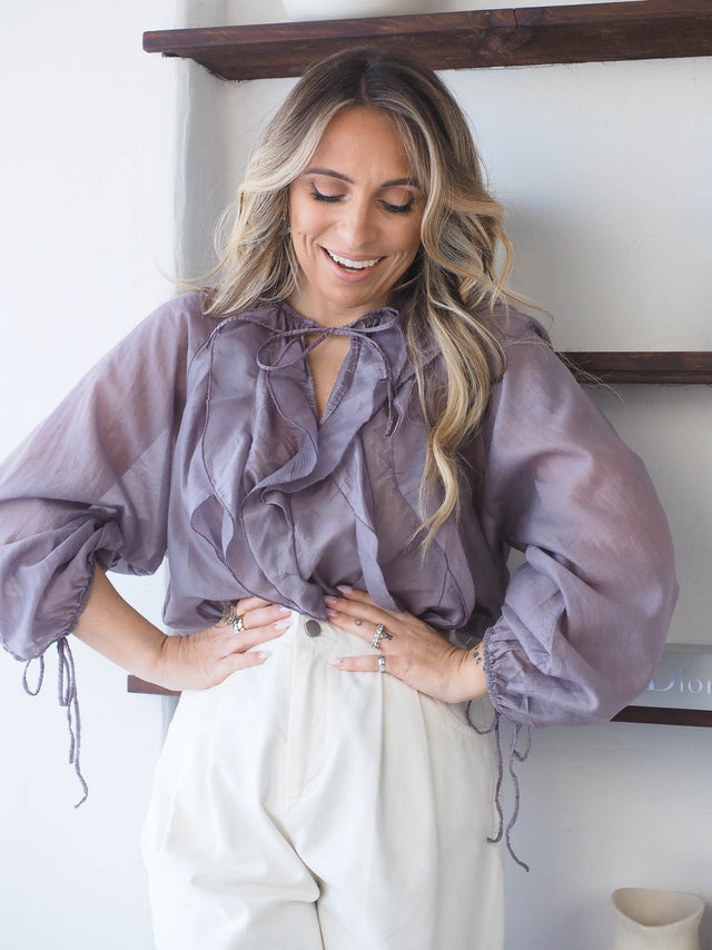 Blouse with ruffles