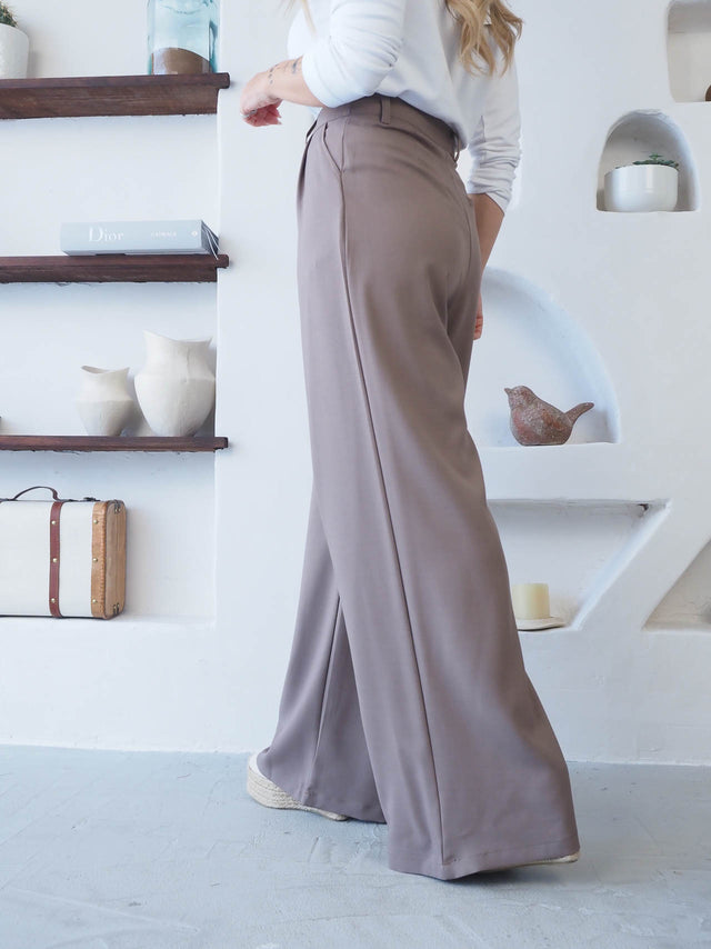 Wide Leg Trousers With Darts